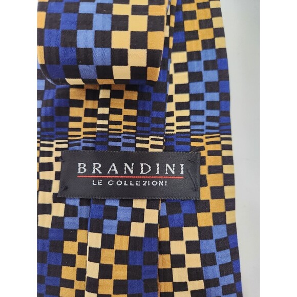 Brandini Le‎ Collezioni Neck Tie Multicolor Geometric 100% Silk Made In USA - Picture 3 of 4